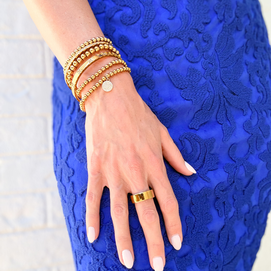 Double Wrap Radiant Rhinestone Charm Bracelet | 18K Gold PVD Plated