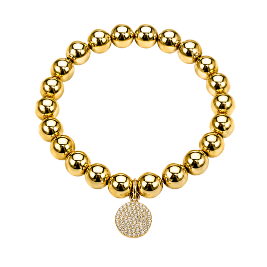 Radiant Rhinestone Charm Bracelet | 18K Gold PVD Plated