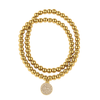 Double Wrap Radiant Rhinestone Charm Bracelet | 18K Gold PVD Plated