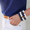 Bubbles with Bren in Navy | 18K Gold accents