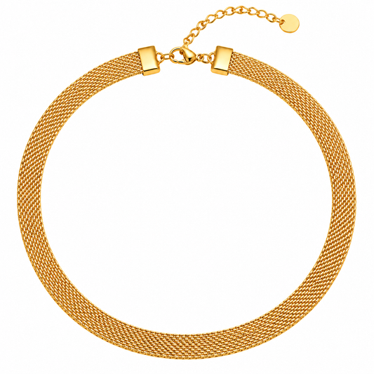 Mesh Chain Necklace | Gold