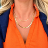 15" 2mm Herringbone Necklace | Gold