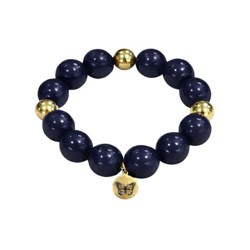 Bubbles with Bren in Navy | 18K Gold accents