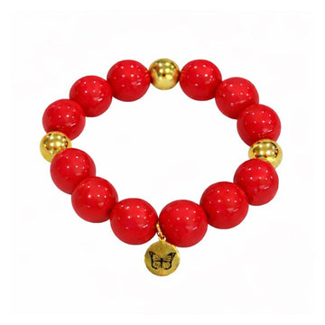 Bubbles with Bren in Candy Apple Red | 18K Gold accents