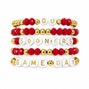 Red & Gold Game Day Stack | Personalized 5 Bracelets