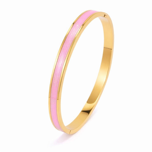 18K Gold Shimmering Belle Bangle | Cotton Candy