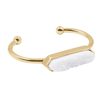 Dazzling Druzy Quartz Cuff  | White | Gold