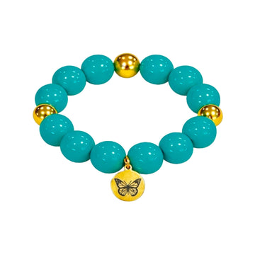 Bubbles with Bren in Teal | 18K Gold accents