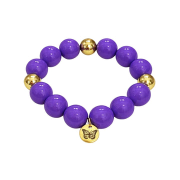 Bubbles with Bren in Dark Purple | 18K Gold accents
