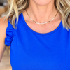 15" 2mm Herringbone Necklace | Gold
