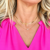 Horizontal Cross Necklace | Gold