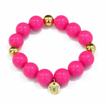 Bubbles with Bren in Hot Pink | 18K Gold accents