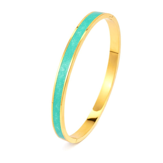18K Gold Shimmering Belle Bangle | Aqua