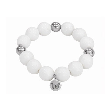 Bubbles with Bren in White | Silver accents