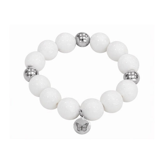 Bubbles with Bren in White | Silver accents