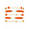 Orange & White Game Day Stack | Personalized 5 Bracelet Stack