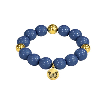 Bubbles with Bren in Blueberry Blue | 18K Gold accents