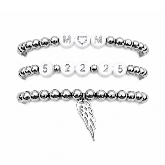 Wings of Love Stack | Silver