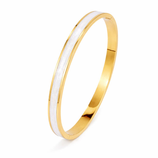 18K Gold Shimmering Belle Bangle | Pearl
