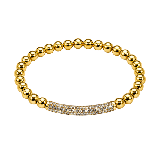 Radiant Rhinestone Mini Bar Bracelet | 18K Gold PVD Plated