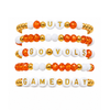 Orange & White Game Day Stack | Personalized 5 Bracelet Stack