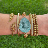 Double Wrap Radiant Rhinestone Charm Bracelet | 18K Gold PVD Plated