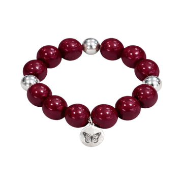 Bubbles with Bren in Burgundy Maroon | Silver accents