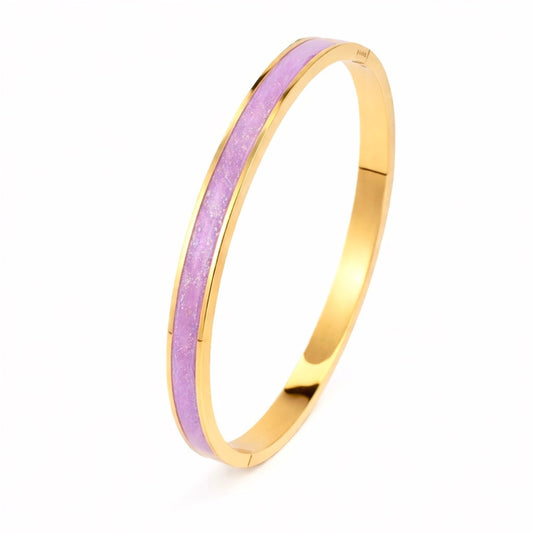 18K Gold Shimmering Belle Bangle | Lilac