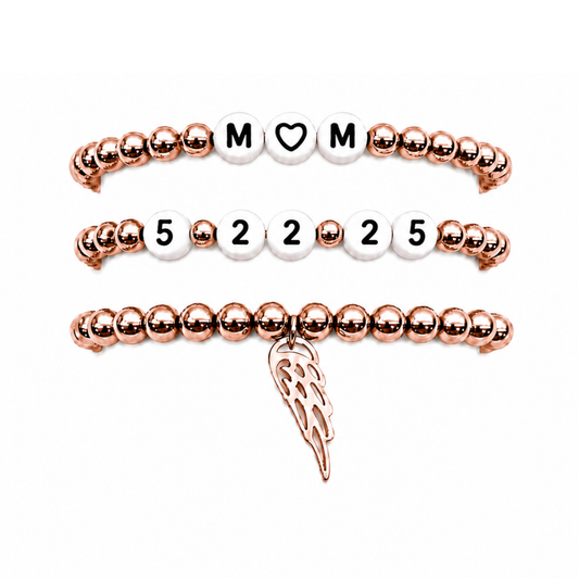 Wings of Love Stack | 18K Rose Gold PVD Plated
