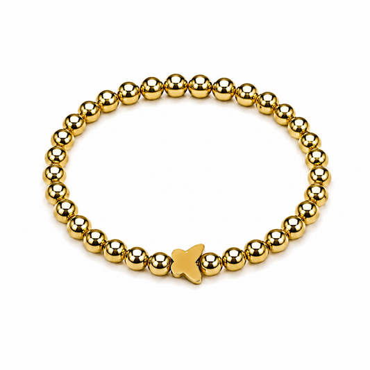 Signature Butterfly Bead Bracelet | 18K Gold PVD Plated