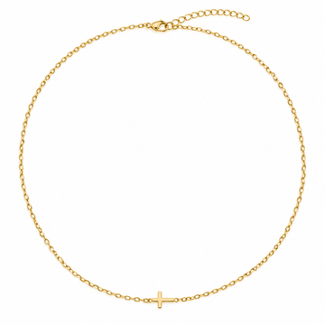 Horizontal Cross Necklace | Gold