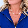 Double-Layered Herringbone & Blade Chain Necklace | Gold