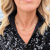 Double-Layered Herringbone & Blade Chain Necklace | Gold