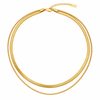 Double-Layered Herringbone & Blade Chain Necklace | Gold