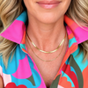 Double-Layered Herringbone & Blade Chain Necklace | Gold