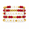 Red & Gold Game Day Stack | Personalized 5 Bracelets