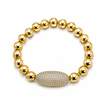 Radiant Rhinestone Oval Bracelet | 18K Gold PVD Plated