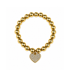 Radiant Rhinestone Heart Charm Bracelet | 18K Gold PVD Plated