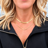 15" 4mm Herringbone Necklace | Gold