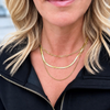 Double-Layered Herringbone & Blade Chain Necklace | Gold