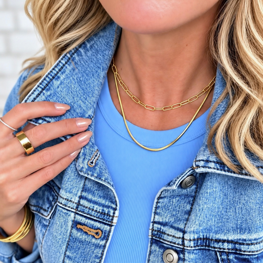 Paperclip Chain Necklace | Gold