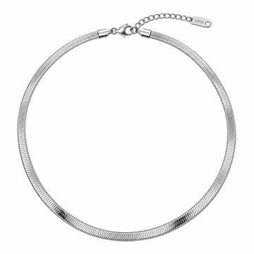 17" 4mm Herringbone Necklace | Silver