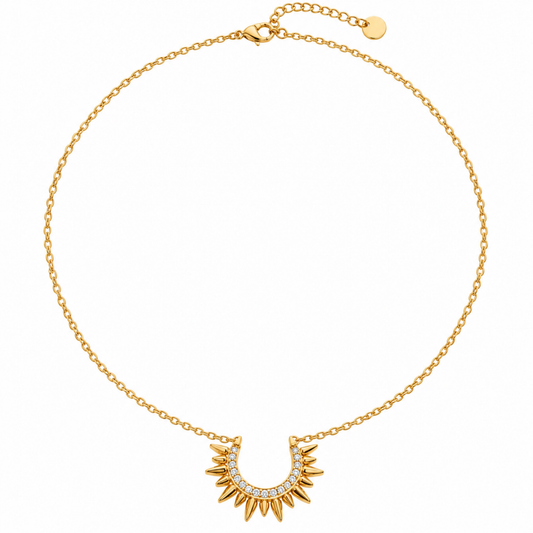 Sunburst Pendant Necklace | Gold