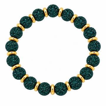 Disco Diva w/ Gold Spacer Beads | Forest Green