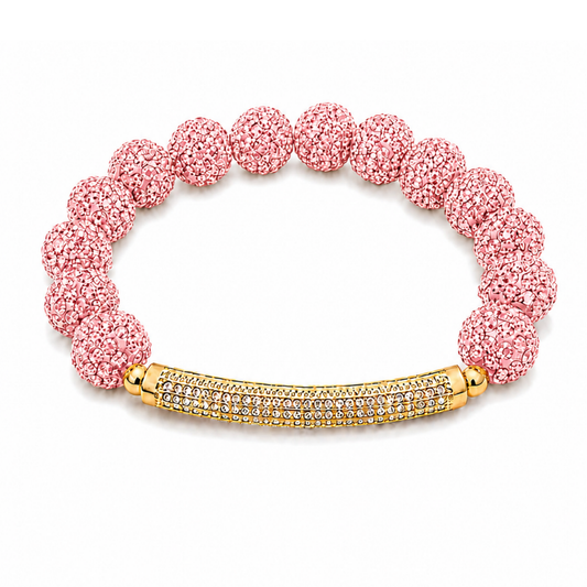 Disco Diva with Gold Radiant Rhinestone Bar | Pink
