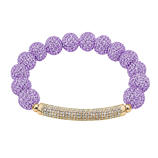 Disco Diva with Gold Radiant Rhinestone Bar | Lavender