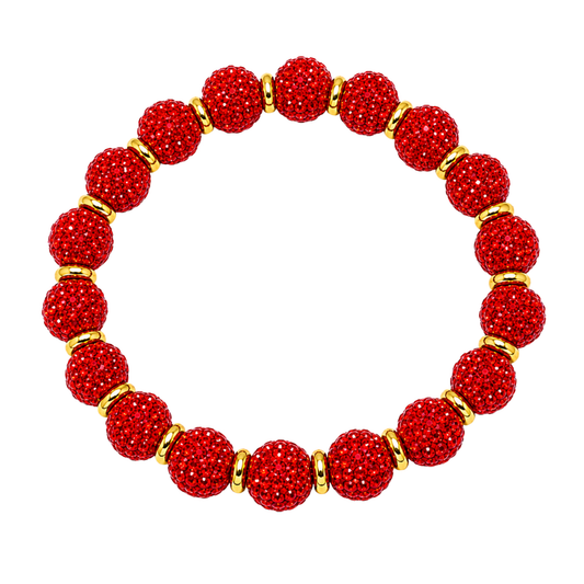 Disco Diva with Gold Spacer Beads | Red