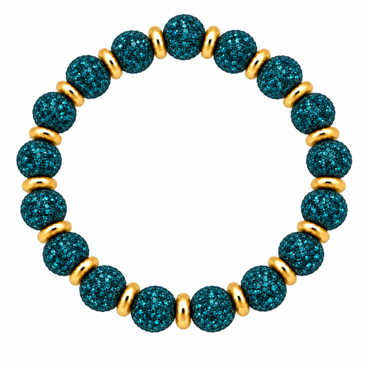 Disco Diva with Gold Spacer Beads | Teal