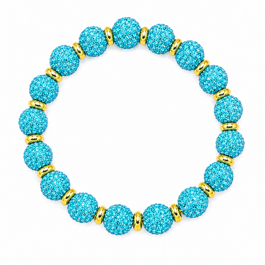Disco Diva with Gold Spacer Beads | Turquoise