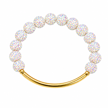 Disco Diva w/ Gold Bar | White